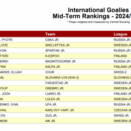 Updated Rankings for the 2025 NHL Entry Draft After the U18 World Championships