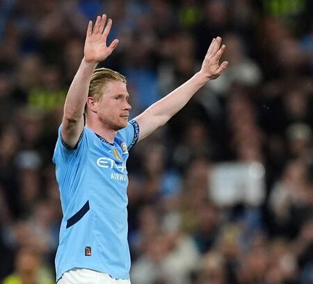 Kevin De Bruyne reveals son’s reaction to watching his devastating miss in final Man City game at the Etihad
